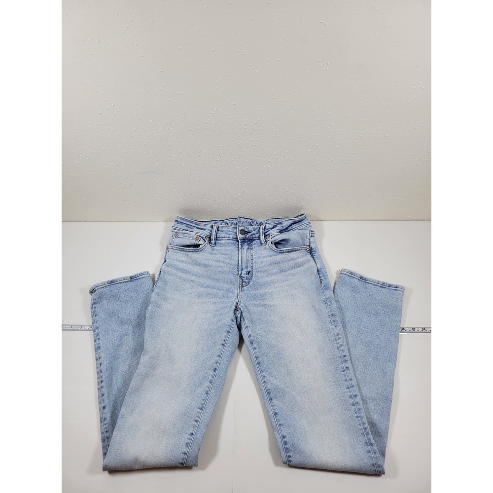 American Eagle Slim Straight Jean Mens 32x36 Light Blue Excellent Airflex+ Denim